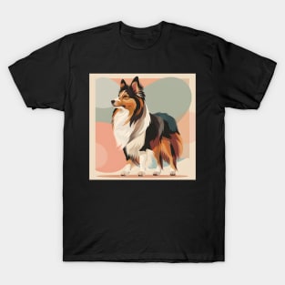 Retro Shetland Sheepdog: Pastel Pup Revival T-Shirt